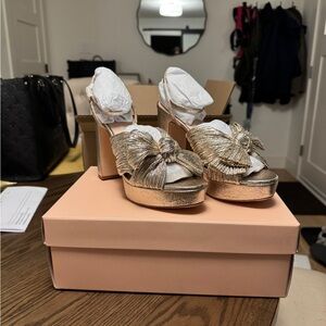 Loeffler Randall Gold Bow Heels